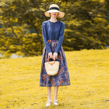 夏典素订女王棉麻女装官方夏款民族风棉麻连衣裙女2023春夏季新款气质