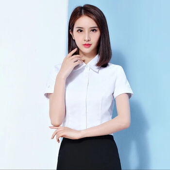 夏季职业装女装套装短袖白衬衫短裙学生面试正装工作服女士611白色