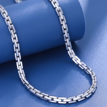 皕宝楼pt950铂金男士项链白金男款项链元旦礼物 卡字 g 4255cm 40-【