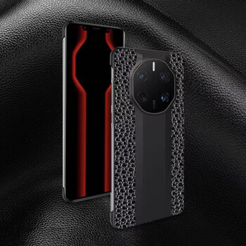 【珍珠鱼纹】真皮无边框-奢华手感 华为mate50rs保时捷