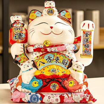 招财猫陶瓷招财猫店铺家居摆设创意礼品工艺开业礼品摆