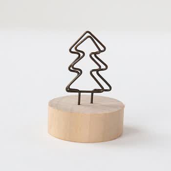 犇狐创意复古木便签夹子立式简约可爱照片夹留言便签夹家居装饰摆件树