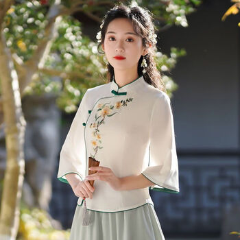 左余中国风汉服女改良年轻旗袍上衣春夏民国大小姐复古学生小洋装仅