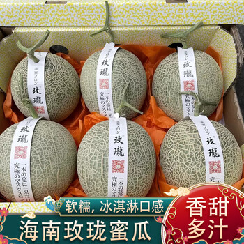 橙小士 海南网纹瓜 冰淇淋玫珑蜜瓜糯甜瓜海南新鲜水果热带年货礼盒 5斤精选【2-3个】更大更甜