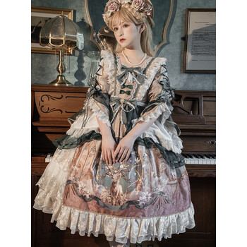 景秀姜山版lolita裙华丽花嫁夏cla系优雅茶会款法式op英伦风洛丽塔