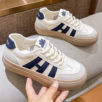 卓诗尼小白鞋女2023新款轻便板鞋百搭休闲阿甘鞋秋季厚底增高运动鞋 