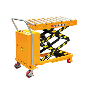 恒载移动电动升降平台车带滚筒包胶