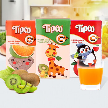 泰宝泰宝泰国进口tipco泰宝泰宝儿童果汁果蔬汁饮料青橙汁整箱装批发