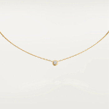 cartier卡地亚damour系列女士项链18k黄金镶嵌钻大号吊坠锁骨链 b