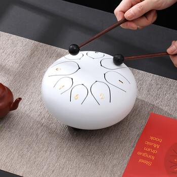 儿童空灵鼓乐器6寸8音空灵鼓儿童音乐学习乐器色空鼓忘忧鼓菲铭月光白