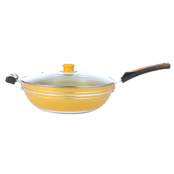 亿仕达黄金健康锅爆米花锅无油烟不粘锅家用平底炒锅电磁炉锅 拍下送