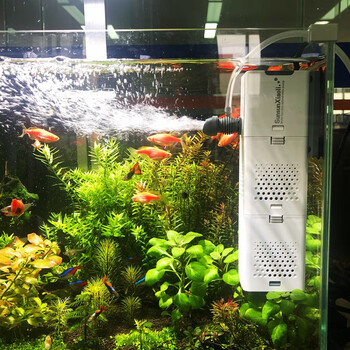 森森 小鲤鱼缸过滤器净水循环三合一内置水族箱过滤系统XQP-500F 6W