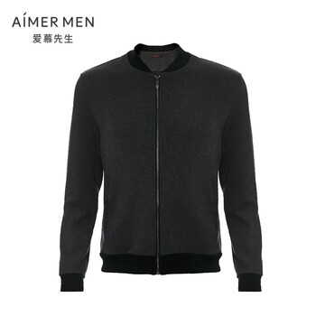 爱慕先生（AIMER MEN）外套男士棉质家居服智选休闲外穿上衣外套 深灰色 L 170【图片 价格 品牌 报价】-京东