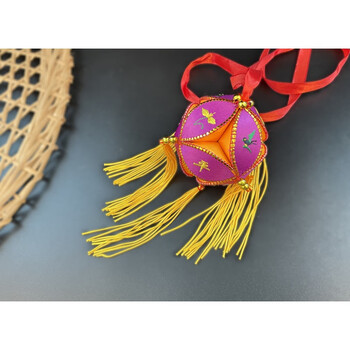 igiftfire广西三月三绣球6cm抛壮族靖西旧州纯手工民族工艺品汽车挂件