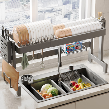 美厨物语厨房水槽置物架沥水碗碟架洗碗池台面用具置物架水池碗筷收纳架子