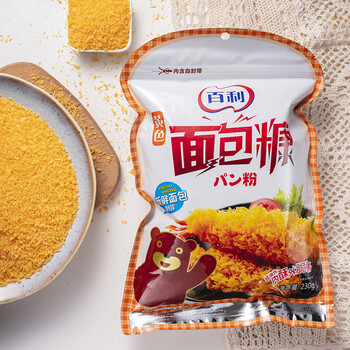 百利黄色面包糠 炸鸡裹粉家用 南瓜饼儿童煎炸面包屑烘培食材 黄色面包糠230g