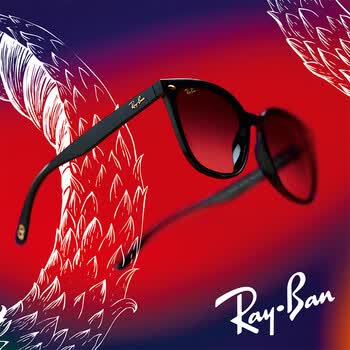 雷朋（RayBan）【蛇年艺术家合作款】雷朋墨镜新年款方框太阳镜0RB4423D礼物 68078黑色镜框渐变灰色镜片 尺寸66