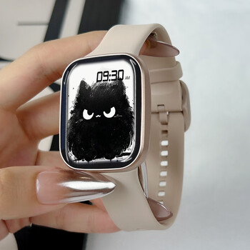 奥迪斯（OTS）华强北智能手表女心率血压信息提醒运动新款学生情侣手环男 粉杏色【信息提醒+闹钟提醒】