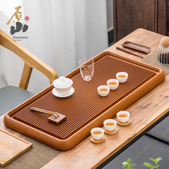 原山德料电木茶盘茶托32支排水茶台高端大号茶海 格局黄金料80*40*5cm