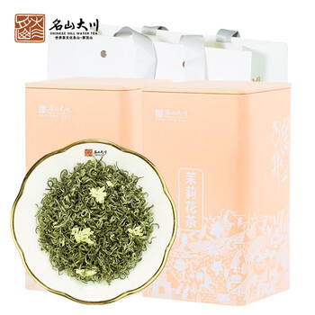 名山大川 甘露飘雪茉莉花茶2023新茶雅安蒙顶山茶浓香茉莉花口粮自饮125g 罐装 125g 1罐