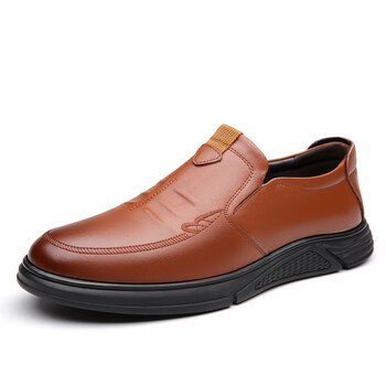 迪克耐dikenna高端皮鞋男商务休闲春秋季中年人爸爸鞋上班男士套脚软