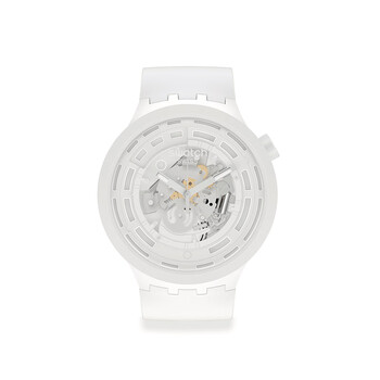 swatch斯沃琪瑞士手表泫雅同款创新性植物陶瓷石英表皓月白sb03w100