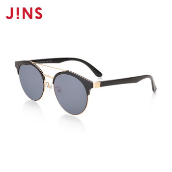 JINS睛姿19款金属复古圆框男女通用太阳镜墨镜防紫外线UMN19S204 94黑色