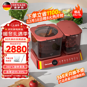 德萨帝（Desadi）德国2023旗舰款果蔬清洗机[双桶双控+荤素独控]家用小型洗菜机全自动多功能智能食材净化机D86 D86