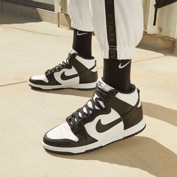 耐克nikedunkhighretro男子高帮黑白熊猫运动休闲板43