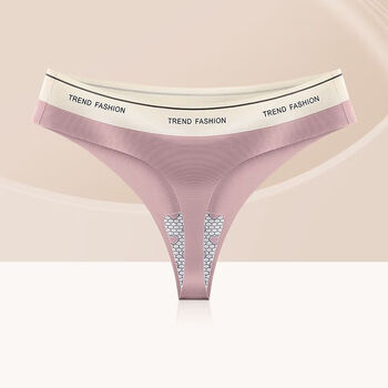 Glambody MAGIC NATURAL LINE无痕丁字裤女纯棉档抑菌一片式性感运动瑜伽内裤火辣纯欲NK1350 豆沙 L