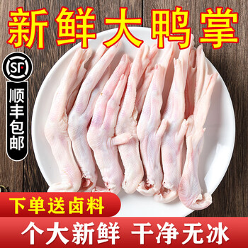 皇金蜜新鲜鸭掌大号2斤冷冻鸭掌精选鸭掌鸭爪子新鲜速冻保鲜到家