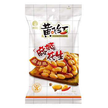 黄飞红麻辣花生米休闲零食 小吃 黄飞红麻辣花生70g