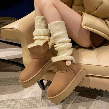 艾上他她雪地靴女冬季新款女靴加厚保暖羊皮靴复古厚
