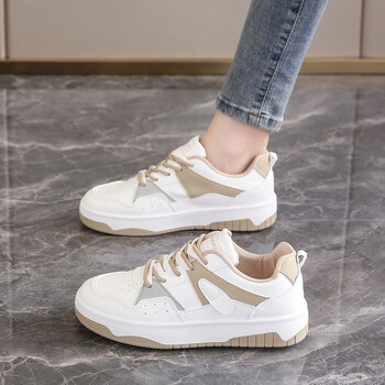 谷伊萱休闲鞋女鞋小白鞋款运动鞋女款流行女鞋百搭厚底女士板鞋白棕38