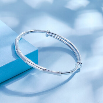 999足银2023年新款实心推拉年轻款银镯子时尚手环足银手镯约21克999银