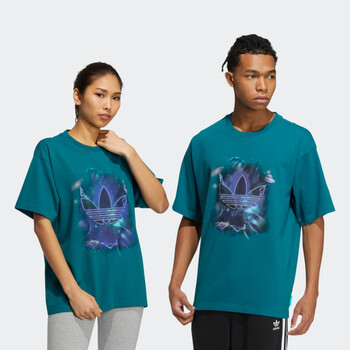 阿迪达斯三叶草男女装情侣款运动上衣短袖t恤hm8028天然凫绿l