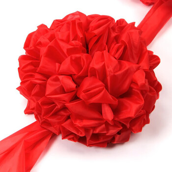 演绎大红花球红绸布表扬表彰开业庆典花球剪彩新车交车红绣球婚车装饰