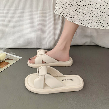 屎感配裙子的凉鞋女孕妇平底拖鞋2024新款夏季外穿沙滩凉拖34码米白34