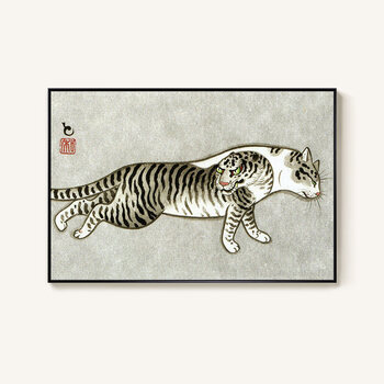 日式风格 武士猫风浮世绘挂画装饰画纹身店居酒屋壁画 1.