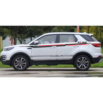 疯车绘适用于长安cs55车贴拉花改装 车身腰线贴纸 cs55个性彩条汽车