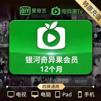 爱奇艺 白金VIP会员年卡12个月 支持电视端输入手机号充值 （支持电视）