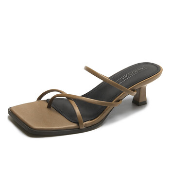 在礼女士凉鞋3040岁一字带夹趾拖鞋女夏季外穿2024新款高跟凉拖女鞋