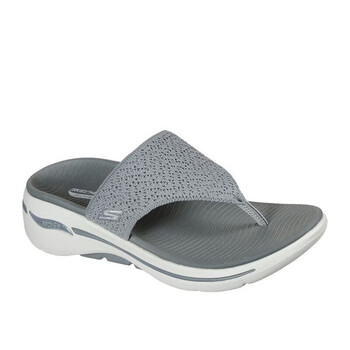 斯凯奇女士凉拖运动夹趾人字拖轻便舒适沙滩凉拖户外拖鞋885874gray