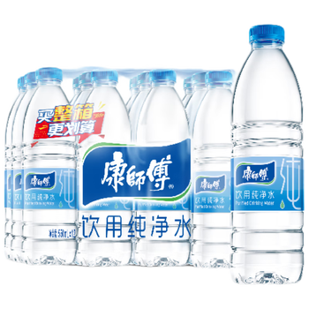 康师傅饮用纯净水550ml*24瓶 饮用水家庭办公用水 整箱装