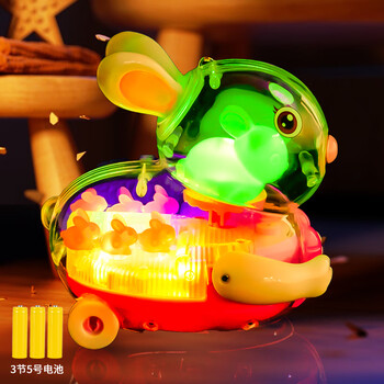 米粒鼠万向兔子花灯儿童玩具1一3岁婴儿宝宝男孩女孩小孩2 红色小兔