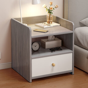 瑞象 床头柜简约现代卧室床边柜家用简易收纳多功能省空间带锁小柜子 促销【单抽款】莫兰迪灰