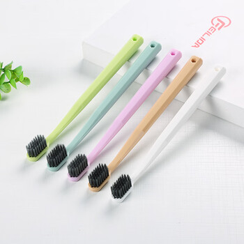 金典竹炭软毛牙刷纤细刷毛五支卡家庭实惠装鹏铜001包装随机 多色 5支 五支体验装