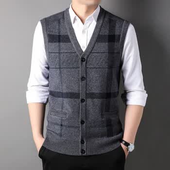 七匹狼官方自营旗舰店2023秋冬装加厚男士马甲中老年休闲舒适爸爸6
