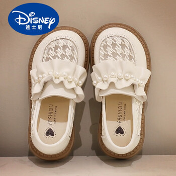 迪士尼女孩小皮鞋夏女童鞋子小皮鞋2024夏季新款儿童鞋小女孩镂空网纱