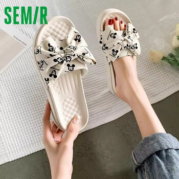 森马拖鞋女夏外穿2024年新款时尚一字拖可爱平底夏天蝴蝶结厚底凉拖鞋